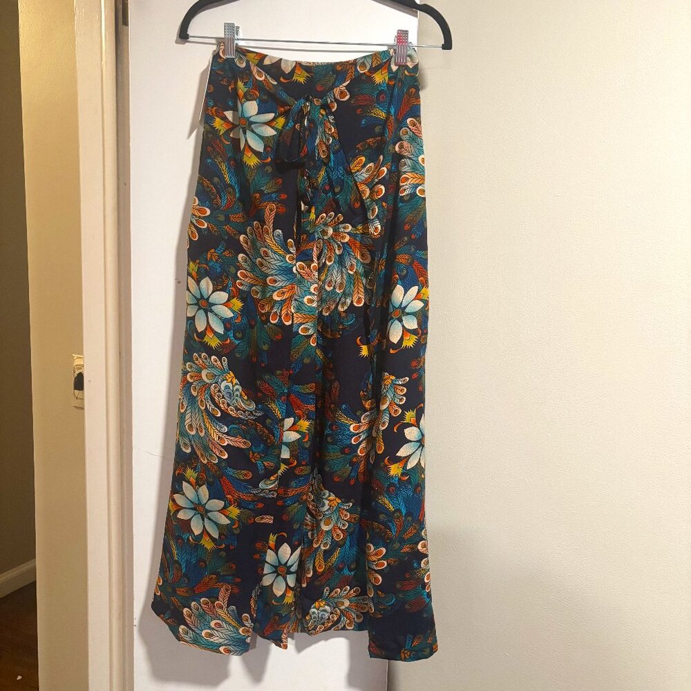 TNY Datrick BOHO Front tie wrap Palazzo pants with open slits